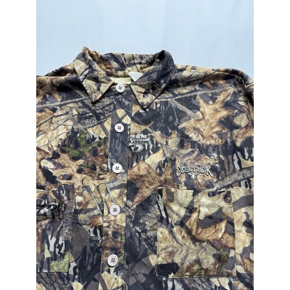SCENTLOK Mossy Oak jacket forest floor camo hunting L scent control zip - Picture 7 of 8